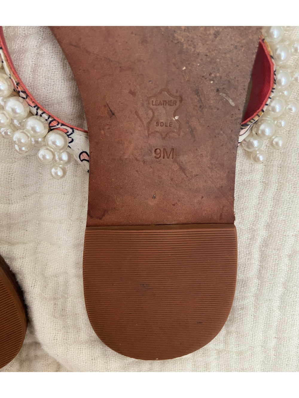 Tori‎ Burch tatiana thong sandals with pearls size 9 - Picture 3 of 6